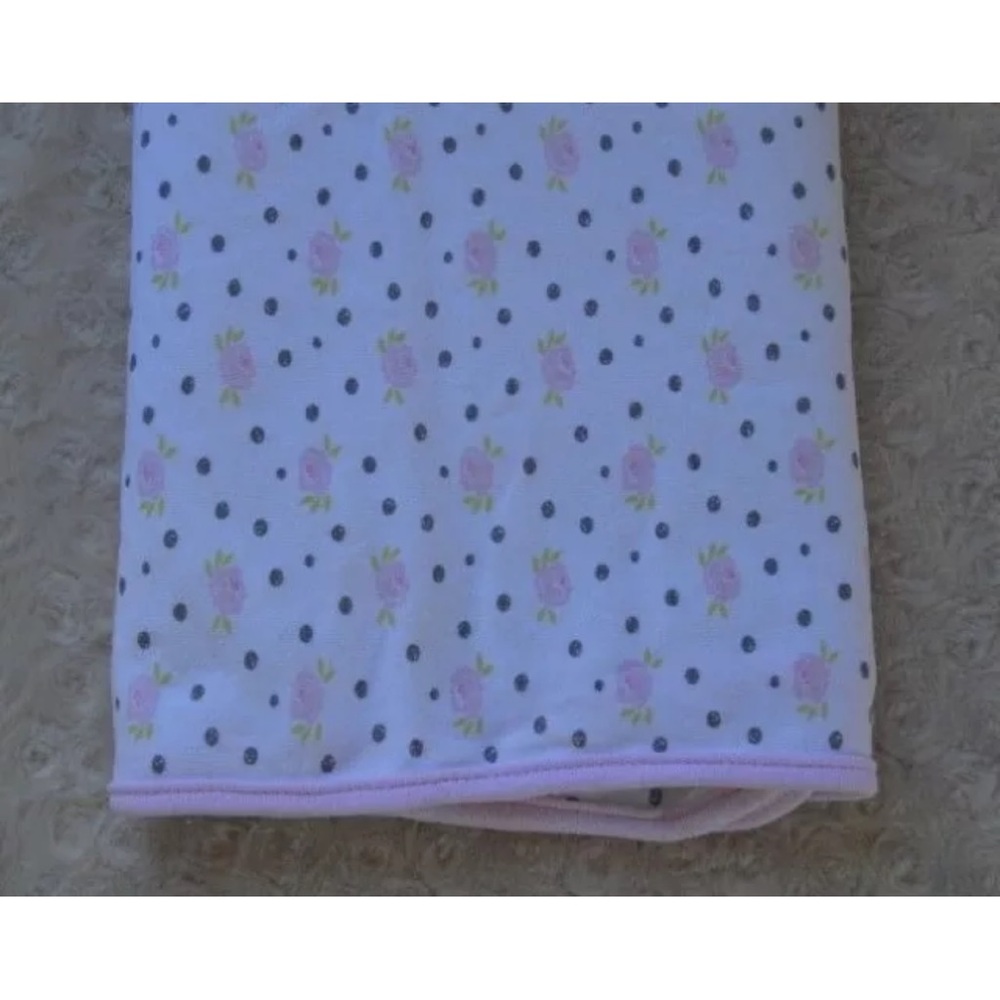 Baby Gear Floral Blanket Flower Rose Pink White Gray Dot Security Lovey